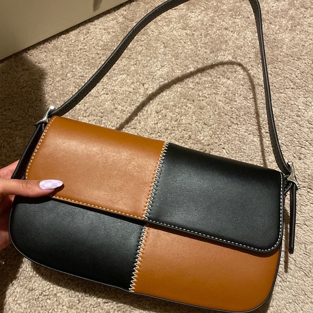 Two color shoulder bag